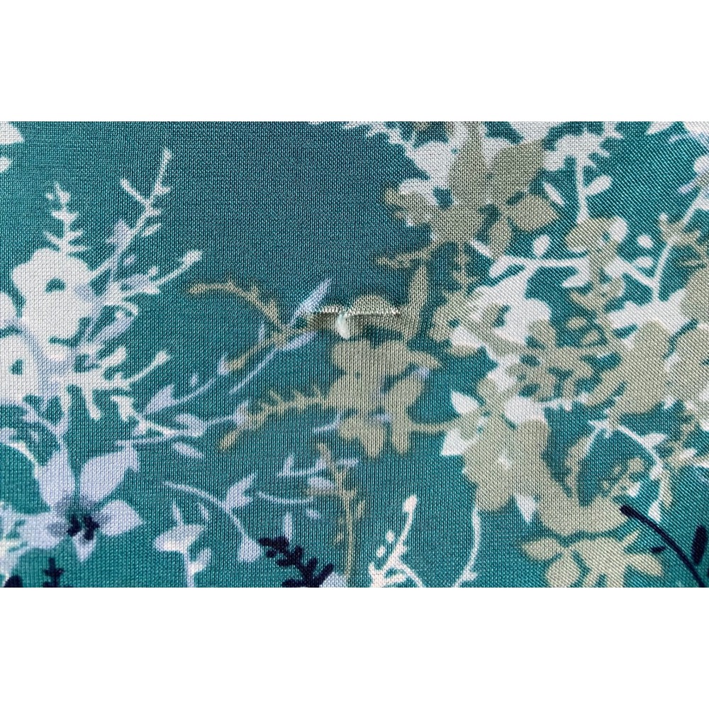 Ava & Grace Womens XL Teal Floral Pintuck Lace Yoke 3/4 Roll Tab Sleeve Blouse - Picture 10 of 14